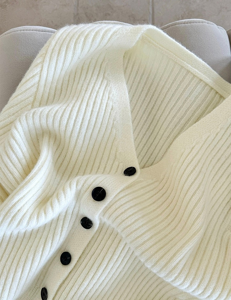 Ribbed V Cardigan [3 Colours]