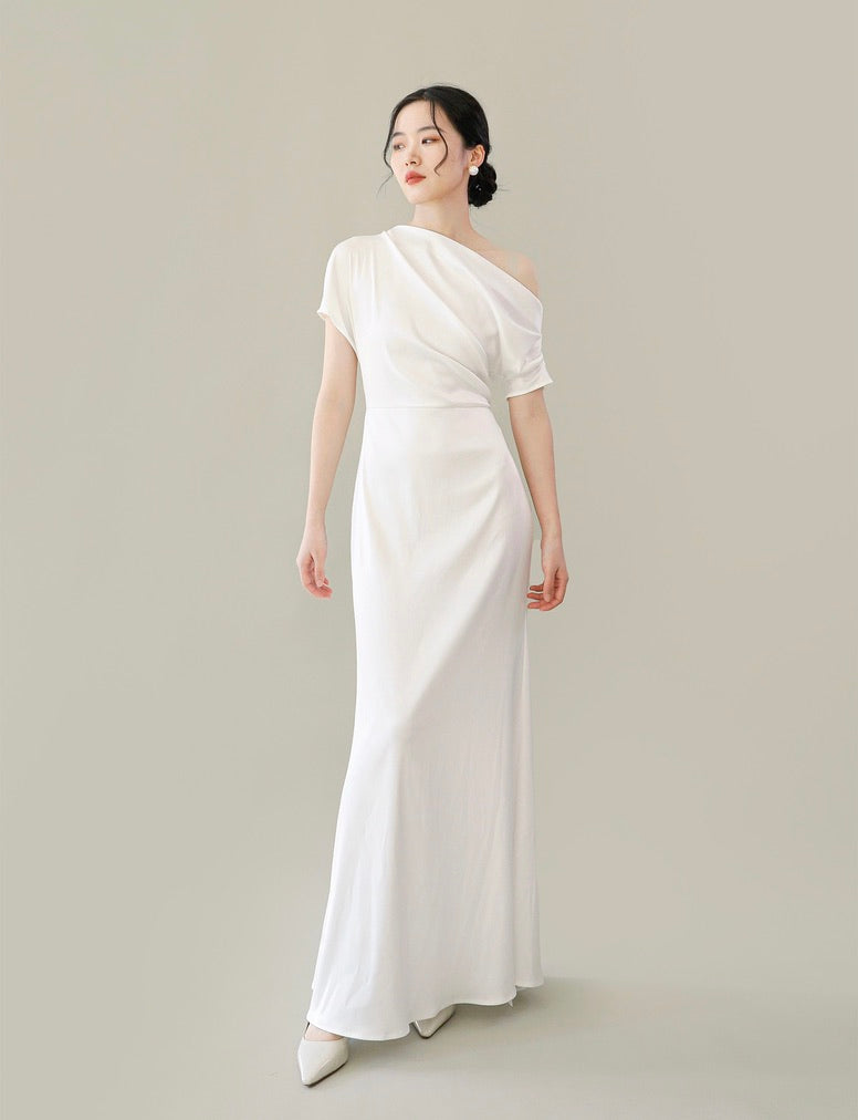 Toga Sleeve Maxi Dress in White