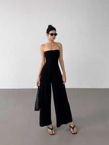 [Ready to Ship] Bustier Stretch Maxi Jumpsuit in Black