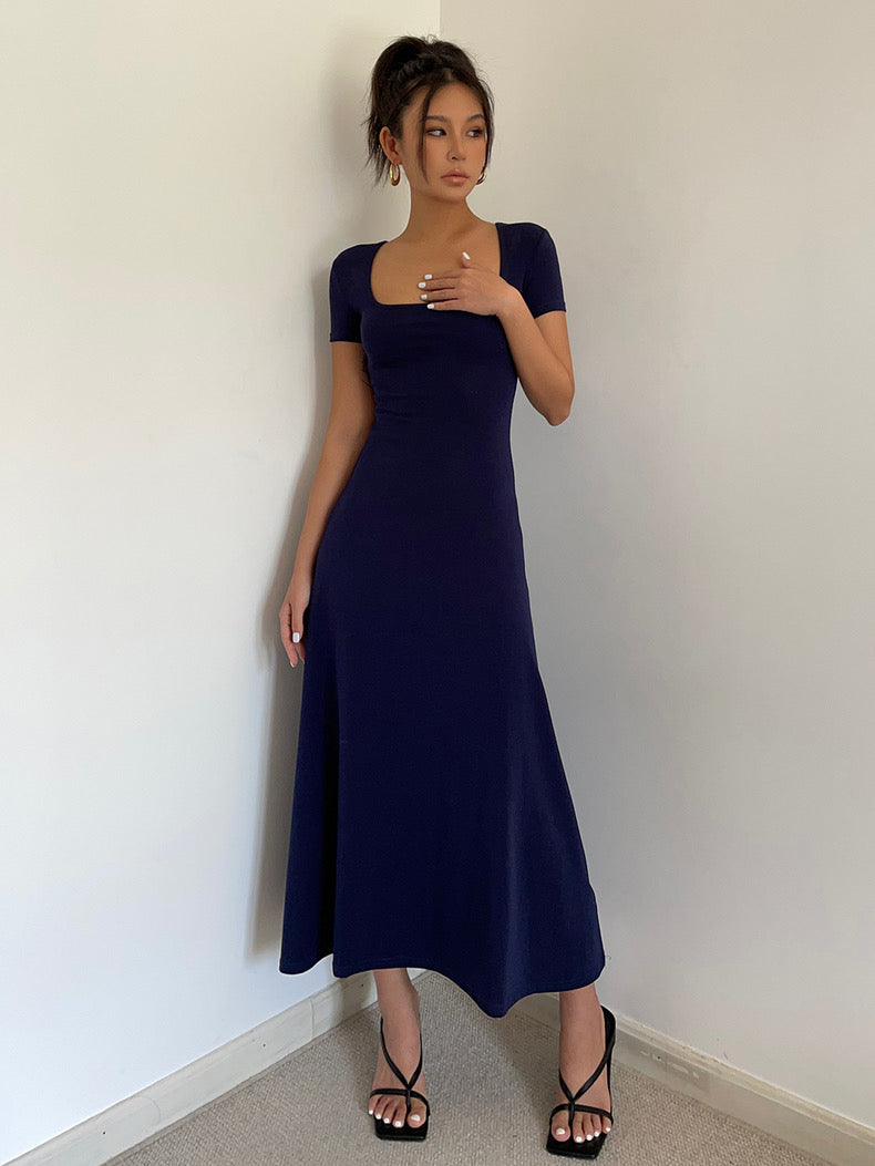 Short Sleeve Flare Maxi Dress [3 Colours]