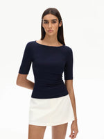 Load image into Gallery viewer, Classic Boatneck Stretch Mid Top [3 Colours]
