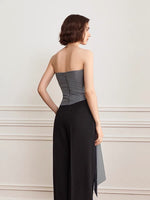 Load image into Gallery viewer, Gathered Bustier Top with Oversized Drape in Grey
