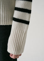 Load image into Gallery viewer, Mid Stripe Wool Cardigan in White
