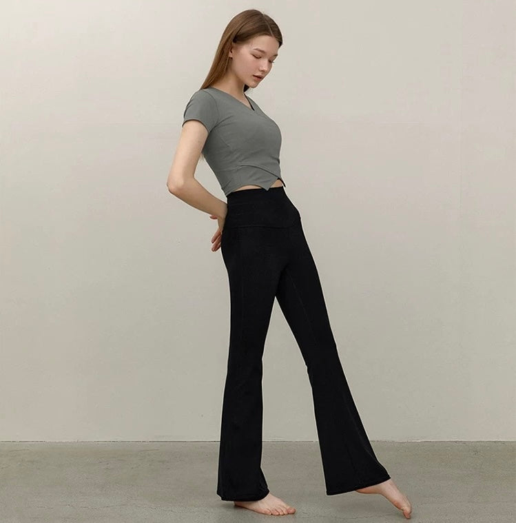 High Rise Cutout Back Flare Leggings [2 Colours]