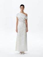 Load image into Gallery viewer, [Customizable] Printed Satin Toga Gown in White
