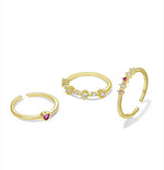 Load image into Gallery viewer, Set of 3 Diamante Rings
