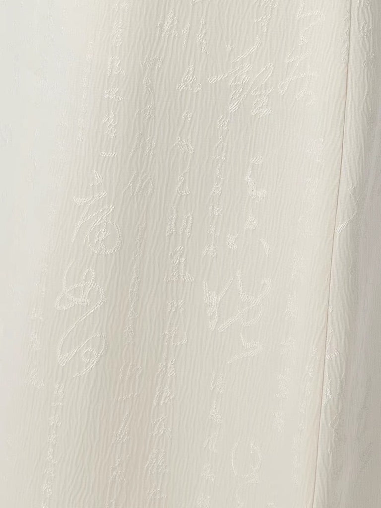 Textured Cami Slit Slip Dress in Cream