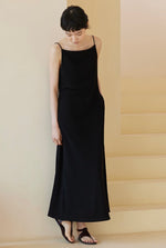 Load image into Gallery viewer, Pleated Cami Flare Maxi Dress in Black
