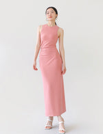 Load image into Gallery viewer, Caelin Side Shirring Maxi Tank Dress in Pink
