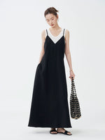 Load image into Gallery viewer, 2 Piece Tank + Drop Back Pocket Maxi Dress Set in Black
