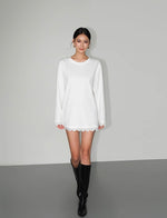 Load image into Gallery viewer, Lace Trim Oversized Long Top [2 Colours]

