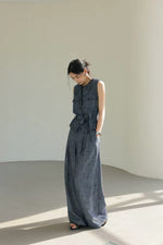 Load image into Gallery viewer, Utility Vest Top // Trousers in Blue Set
