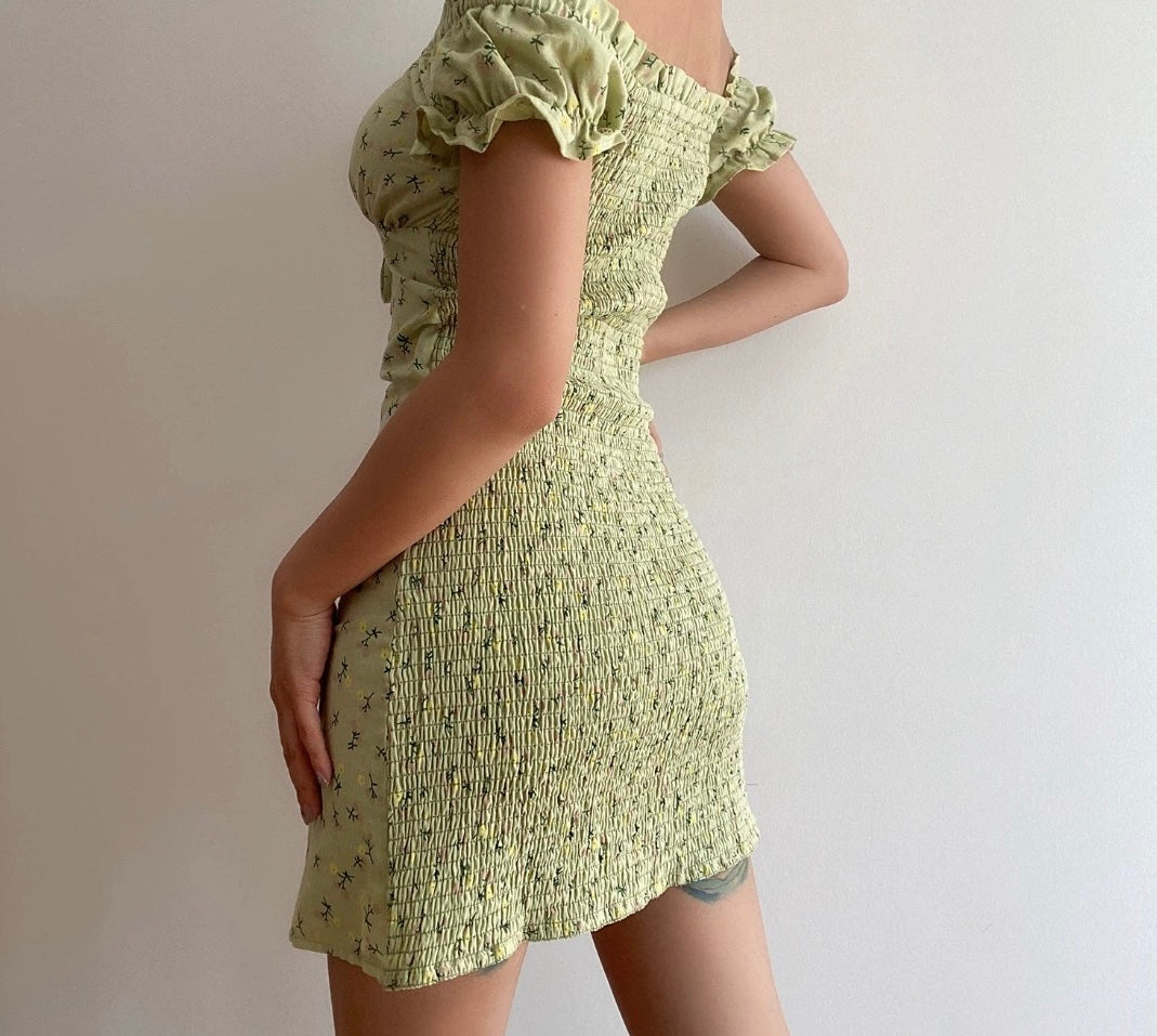 2-Way Floral Shift Dress in Green