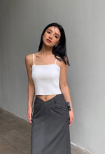 Load image into Gallery viewer, V Waist Tailored Maxi Skirt in Grey
