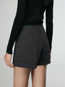 Tailored Mini Shorts in Grey