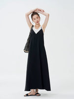 Load image into Gallery viewer, 2 Piece Tank + Drop Back Pocket Maxi Dress Set in Black
