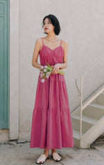 Load image into Gallery viewer, Gathered Tiered Maxi Dress in Pink
