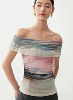 Load image into Gallery viewer, Off Shoulder Stretch Top in Multi
