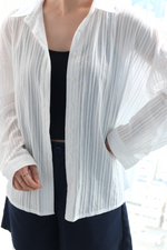 Load image into Gallery viewer, [Ready to Ship] Korean Textured Semi-Sheer Oversized Shirt [2 Colours]
