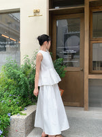 Load image into Gallery viewer, Textured Flare Maxi Skirt in White
