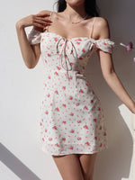 Load image into Gallery viewer, 2-Way Floral Mini Dress in White
