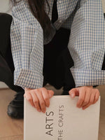 Load image into Gallery viewer, Oversized Checked Shirt in Blue
