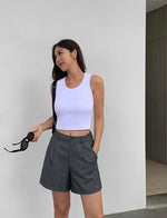 Load image into Gallery viewer, Classic Tailored Shorts in Grey
