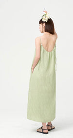 Load image into Gallery viewer, Textured Bead Cami Strap Pocket Maxi in Green

