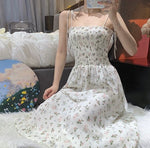 Load image into Gallery viewer, Smocked Floral Tie Strap Dress in Cream- S
