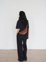 Load image into Gallery viewer, Classic Short Sleeve Shirt // Relaxed Pants Set in Black
