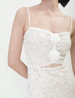 Load image into Gallery viewer, Floral Lace Cutout Dress in White
