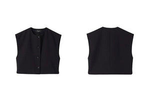 Cropped Short Sleeve Jacket in Black