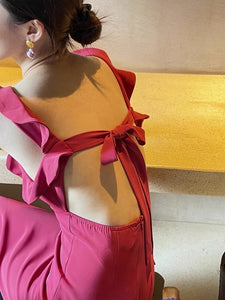 Ruffle Drop Tie Back Maxi Dress [ 3 Colours]