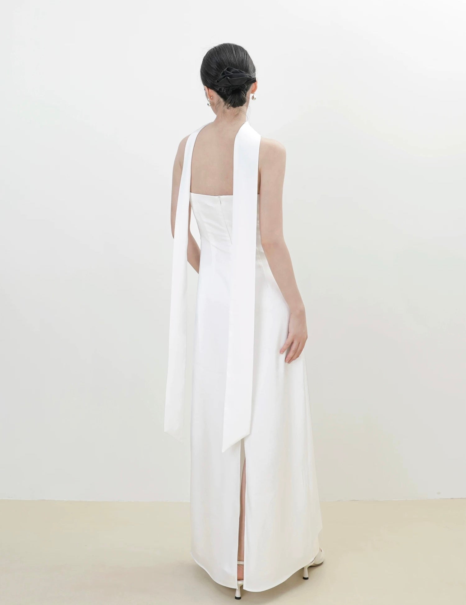 Multi-Way Bustier Gown + Drape Sash in White