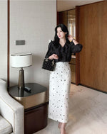 Load image into Gallery viewer, Korean Floral H-Line Skirt [2 Colours]
