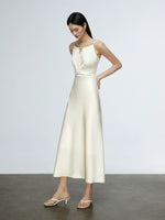 Load image into Gallery viewer, Satin Cutout Dress in Cream
