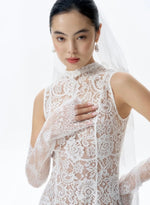 Load image into Gallery viewer, Sheer Lace Gown in White
