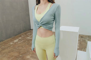 Twist Cropped Top in Mint Green