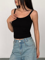 Load image into Gallery viewer, Padded Double Cami Strap Top in Black
