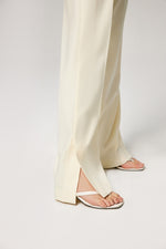Load image into Gallery viewer, Wide Leg Split Hem Trousers in Cream
