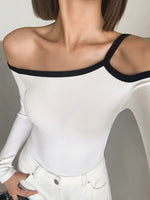 Load image into Gallery viewer, Asymmetric Off Shoulder Long Top [2 Colours]
