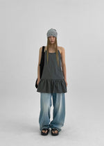 Load image into Gallery viewer, Korean Textured Cami Shift Dress in Grey
