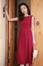 Load image into Gallery viewer, Boatneck Ribbon Tie Dress [3 Colours]
