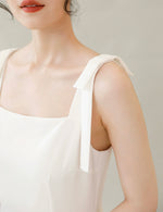 Load image into Gallery viewer, Long Shoulder Bow Gown in White
