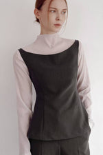 Load image into Gallery viewer, Korean Bilte Tailored Peplum Sleeveless Top [2 Colours]
