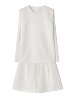 Load image into Gallery viewer, Tailored Chiffon Top + Shorts Set in White
