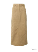 Load image into Gallery viewer, Korean Peachie Cotton Twill H-Line Skirt [2 Colours]
