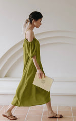 Load image into Gallery viewer, Multi-Way Blouson Cami Dress in Green
