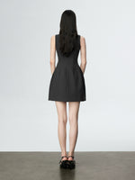 Load image into Gallery viewer, Curve Neckline Tulip Dress in Black
