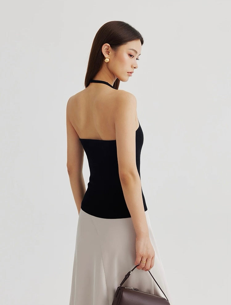 Tencel Blend Light Knit Halter Top// Open Cardigan Set [2 Colours]